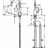 Смеситель для кухни, выдвижной излив Hansgrohe M4216-H180 71820000