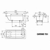 Ванна стальная 180x80 easy-clean Kaldewei Cayono 751 275100013001