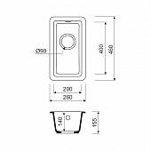 Мойка гранитная 260x460 мм, белая, Iddis Tanto TU1W261i87