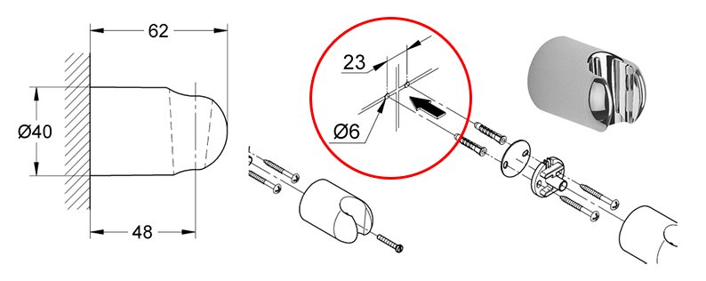 Настенный крепеж для душа Costa S 26792001