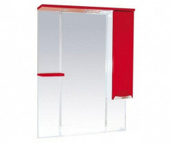 Шкаф-зеркало 90 см, красный, правый, Misty Кристи 90 R П-Кри02090-041СвП