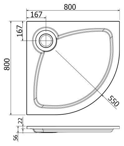 Фотография товара Cezares Tray TRAY-S-R-80-550-56-W