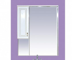 Шкаф-зеркало 85 см, белая патина, левый, Misty Париж 85 L П-Пар02085-013Л