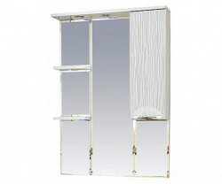 Шкаф-зеркало 85 см, белая пленка, правый, Misty Лорд 85 R П-Лрд04085-012СвП