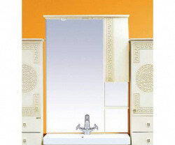 Шкаф-зеркало 75 см, бежевая патина, правый, Misty Olimpia Lux 75 R Л-Олл04075-033СвП