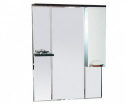Шкаф-зеркало 75 см, белый/венге, правый, Misty Франко 75 R П-Фра04075-252СвП