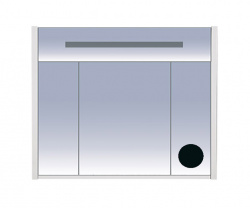 Шкаф-зеркало 85 см, черный зеркальный, Misty Джулия 85 Л-Джу04085-0210
