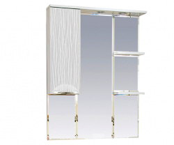 Шкаф-зеркало 75 см, белая пленка, левый, Misty Лорд 75 L П-Лрд04075-012СвЛ