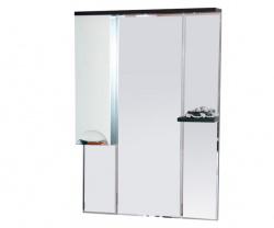 Шкаф-зеркало 85 см, белый/венге, левый, Misty Франко 85 L П-Фра04085-252СвЛ