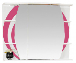 Шкаф-зеркало 80 см, розовый, левый, Misty Каролина 80 L П-Крл02080-295СвЛ