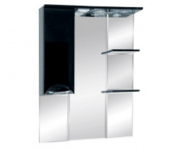 Шкаф-зеркало 75 см, черная эмаль, левый, Misty Кристи 75 L П-Кри02075-021СвЛ