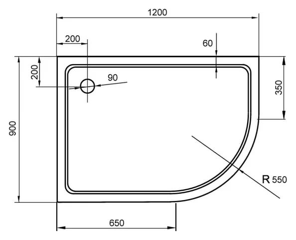 Фотография товара Cezares Triumph TRAY-S-RH-120/90-13-W-L