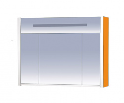 Шкаф-зеркало 105 см, оранжевый зеркальный, Misty Джулия 105 Л-Джу04105-1310