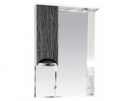Шкаф-зеркало 65 см, бело-черная пленка, левый, Misty Лорд 65 L П-Лрд04065-232СвЛ