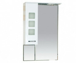 Шкаф-зеркало 60 см, белый, левый, Misty Квадро 60 L П-Ква02060-011СвЛ