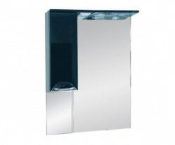 Шкаф-зеркало 65 см, черная пленка, левый, Misty Жасмин 65 L П-Жас02065-022СвЛ