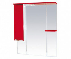 Шкаф-зеркало 90 см, красный, левый, Misty Кристи 90 L П-Кри02090-041СвЛ
