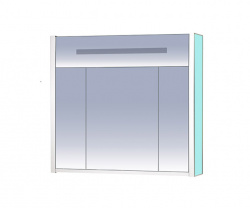 Шкаф-зеркало 90 см, голубой зеркальный, Misty Джулия 90 Л-Джу04090-0610