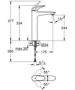 Фотография товара Grohe Eurostyle   23719LS3Gr