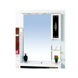 Шкаф-зеркало 105 см, белый/черный, правый, Misty Мальта 105 R Л-Млт04105-235