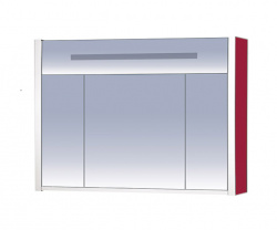 Шкаф-зеркало 105 см, бордовый зеркальный, Misty Джулия 105 Л-Джу04105-1010