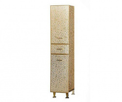 Шкаф-пенал, золотая кожа, правый, Misty Гранд Lux 35 R флораль Л-Грл05035-169ФлП