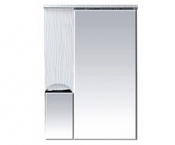 Шкаф-зеркало 65 см, белая пленка, левый, Misty Лорд 65 L П-Лрд04065-012СвЛ