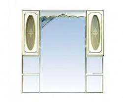 Шкаф-зеркало 120 см, белая патина, Misty Монако 120 Л-Мнк04120-013Л