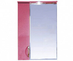 Шкаф-зеркало 55 см, розовая пленка, левый, Misty Жасмин 55 L П-Жас02055-122СвЛ