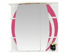 Шкаф-зеркало 80 см, розовый, правый, Misty Каролина 80 R П-Крл02080-295СвП