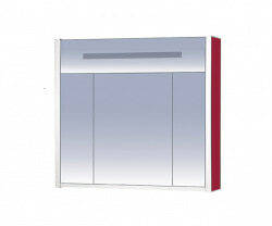 Шкаф-зеркало 85 см, бордовый зеркальный, Misty Джулия 85 Л-Джу04085-1010