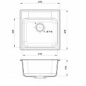 Мойка кварцевая 480*480 мм, GranFest Quarz GF-Z-48 песочный