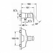 Смеситель для душа, хром/матовый хром Grohe Taron 33598IP0