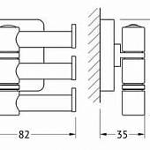 Крючок поворотный тройной Ellux Avantgarde AVA 003