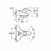 Смеситель для ванны, хром/бардовый Grohe Taron 33524IS0