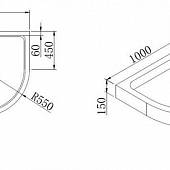 Душевой поддон 100х100 см Cezares TRAY-A-R-100-550-15-W