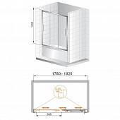 Шторка на ванну 180 см, профиль хром, Cezares TRIO-V-22-180/145-C-Cr