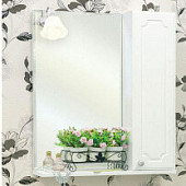 Шкаф-зеркало 70 см, белый, правый, Sanflor Ксения 70 R