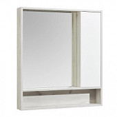 Зеркальный шкафчик 80 см, белый глянец/дуб крафт, Акватон Флай 1A237702FAX10