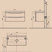 Тумба под раковину 100 см, Rovere Moro, BelBagno Ancona-N ANCONA-N-1000-2C-SO-RW