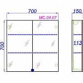 Шкаф-зеркало 70 см, белый, Aqwella MC MC.04.07