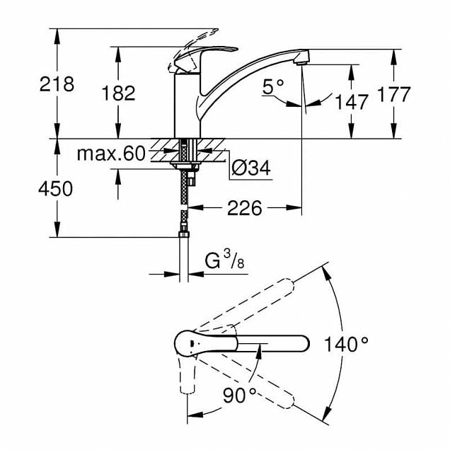 Фотография товара Grohe Eurosmart 30260002Gr