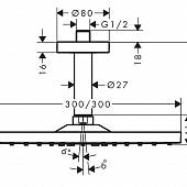 Верхний душ 30 см, Hansgrohe Raindance E 26250700