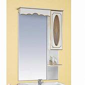 Шкаф-зеркало 70 см, белая патина, правый, Misty Монако 70 R Л-Мнк02070-013П