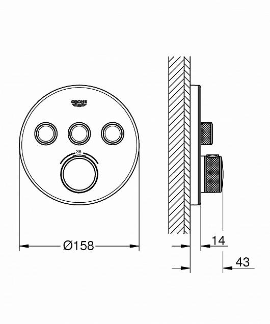 Фотография товара Grohe Grohtherm SmartControl 29904LS0Gr