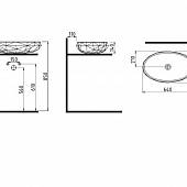 Раковина 64 см, белая, Bien Moly MLLG06201FD0W3000