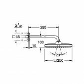 Верхний душ с держателем Grohe Tempesta Cube 26682000