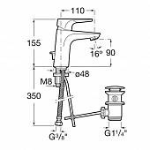 Смеситель для раковины (д.к) Roca Atlas 5A3090C0M