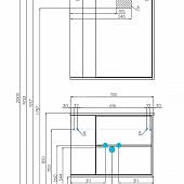 Зеркальный шкафчик 75 см, дуб эврика, Акватон Бостон 1A240302BN010