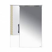 Шкаф-зеркало 70 см, белый/золотая патина, левый, Misty Престиж 70 L Э-Прсж02070-013ЛЗлп